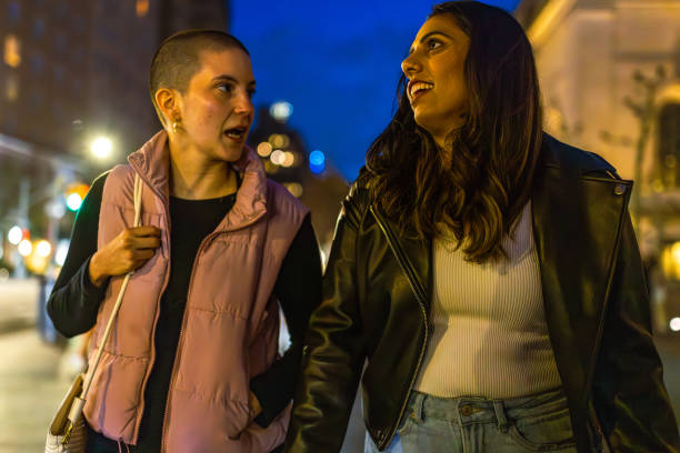 istock Evening City Stroll: Friends Laugh Together 2167888924