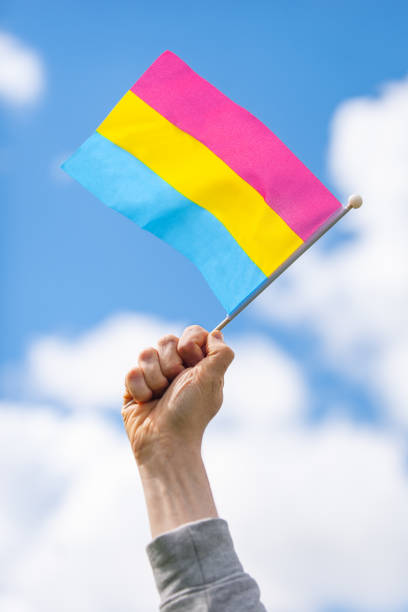 istock Hand holds up pansexual pride flag against sky 2167891292