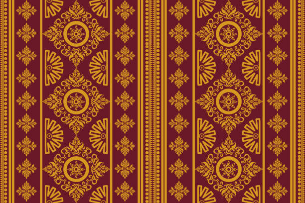 damask pattern damask pattern design, geometric shapes, colored triangles, tiles, ikat, embroidery, design for fabric pattern. Carpets, pillows, shirts, pants, bedding, curtains, patterns on glasses. byzantine pattern stock illustrations
