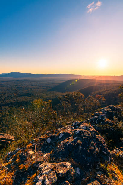 Grampians National Park mountains viewed at sunset, Victoria, Australia