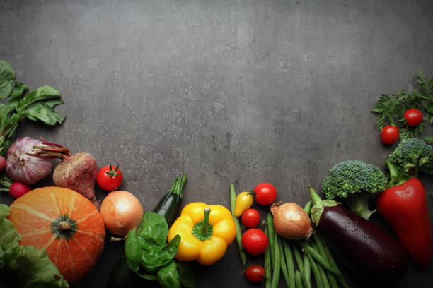istock fresh farm vegetables on grey background 2167917112