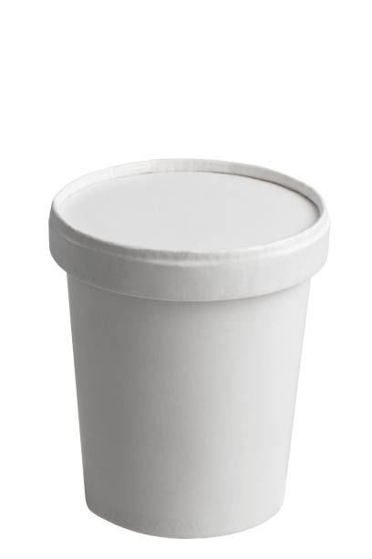 istock disposable paper cup with lid, template, isolated 2167920274