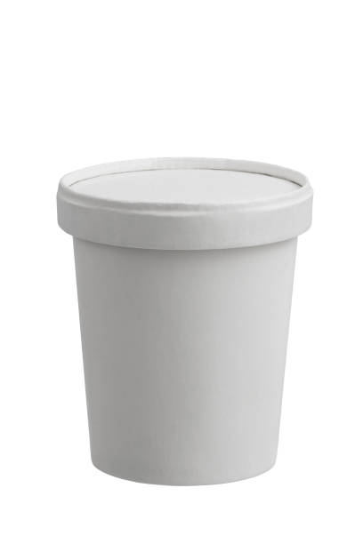 istock disposable paper cup with lid, template, isolated 2167920365