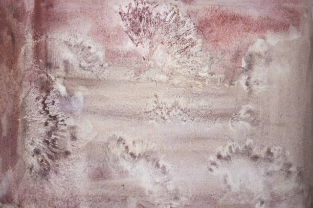 istock Watercolor wash with ginkgo leaf imprints abstract background. Brown shades color on textured paper. Hand drawn. Good for cards, craft paper, wrapping paper, covers, design, wallpaper. High quality art 2167929301