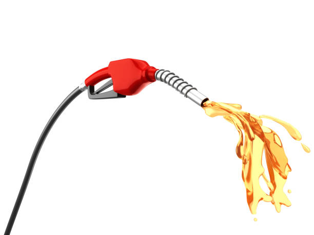 istock Gas pump and flowing fuel oil 2167930372