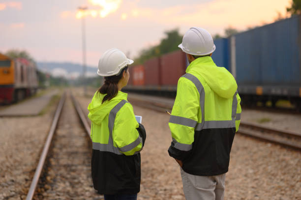 inspection engineer team supervision of train track repairs