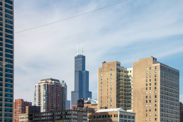 The Willis tower and the skyline with modern architecture buildings in Chicago, IL, USA.