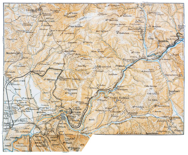 istock Map of Tivoli, Vicovaro And Montecelio Surroundings, Italy - 1893 2167935114