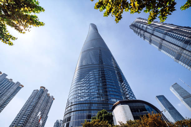 Modern Skyscraper Architecture in Shanghai City Skyline View