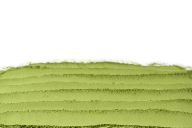 Green eye shadow crushed make up isolated on white background