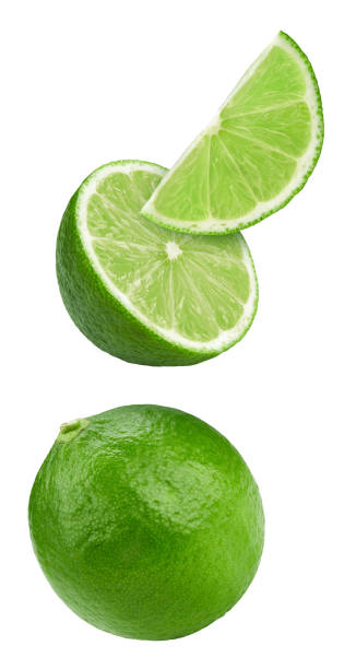 istock Fresh organic lime isolated on white background 2167946277