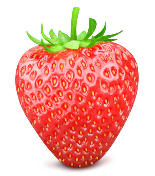 istock Fresh organic strawberry with leaves isolated clipping path 2167946702