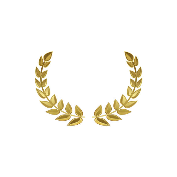 istock Vector illustration of a golden laurel wreath on an isolated white background. 2167948638