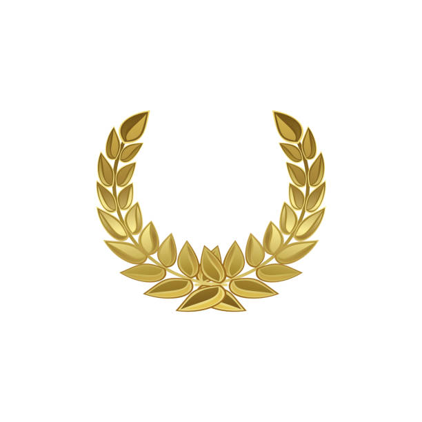 istock Vector illustration of a golden laurel wreath for awards and medals. 2167948648