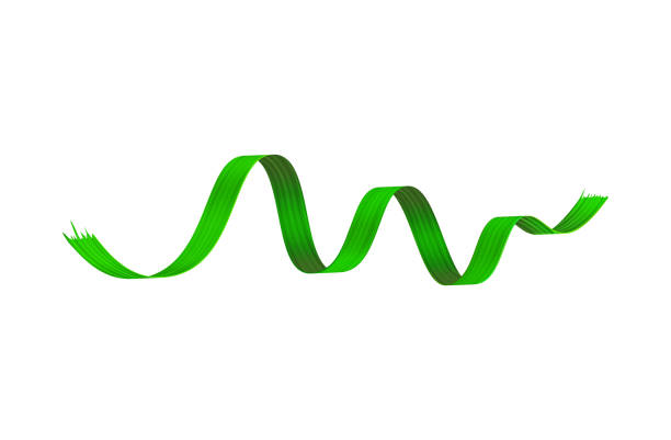 istock Abstract brush ribbon in green color on white isolated background. 2167950151