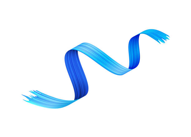 istock Brush made of colored ribbon with a blue gradient on a white isolated background. 2167950168