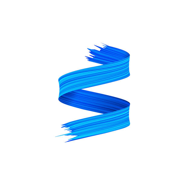 istock Abstract 3d illustration depicting a beautiful blue paint isolated on a white background. 2167950208