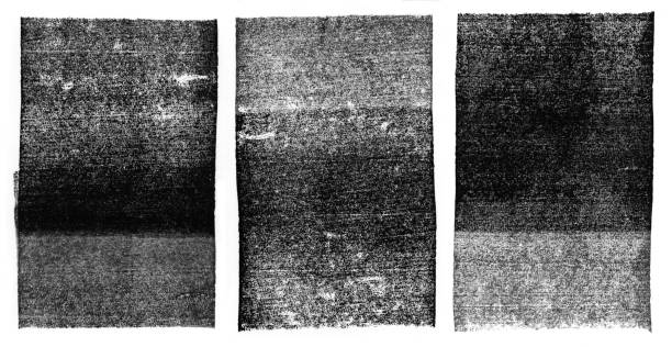collection of detailed grainy letterpress print or ink textures, black and white design elements, overlays or masks for a distressed handmade vintage effect set of three highly detailed letterpress print, stamped or rolled ink textures isolated over a white background, use as a grungy vintage overlay or as a mask for vintage letterpress effects on type or illustrations, collage design elements or distress your photos printmaking technique stock pictures, royalty-free photos & images