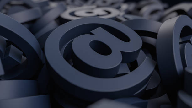 istock at sign on Blur background.  at sign concept. 3d render. 2167956217