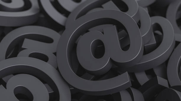 at sign on Blur background.  at sign concept. 3d render.