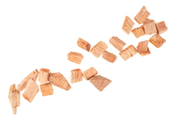 istock Chips for smoking meat and fish isolated on a white background, top view. Mixed wooden chips. 2167958218