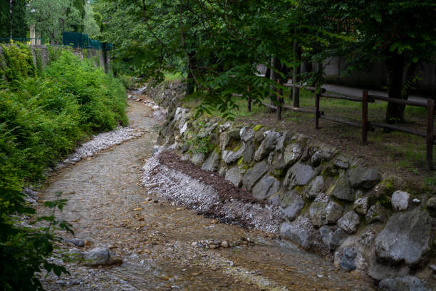 Borbino, Italy - A small stream flowing into Lake Como.