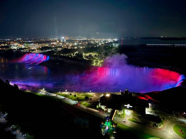 istock Illuminated Horseshoe Falls and American Falls 2167962704