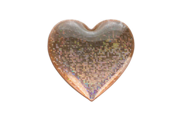 Heart shape hologram sticker isolated on white background