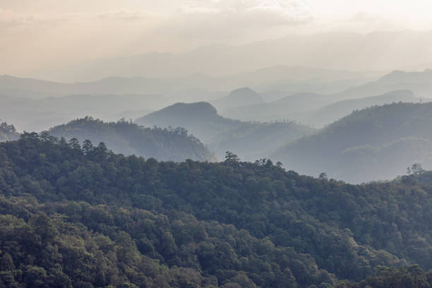 Beautiful mountains lined up natural landscape
