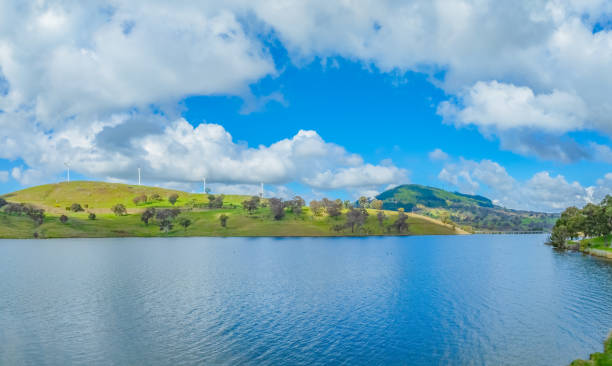 istock Aerial daytime views over Carcoar Dam with clouds 2167978506