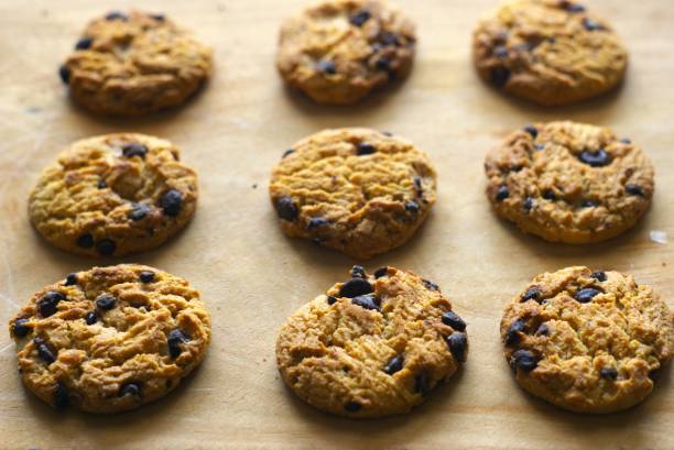 istock group of choco chip cookies on wooden background 2167981096