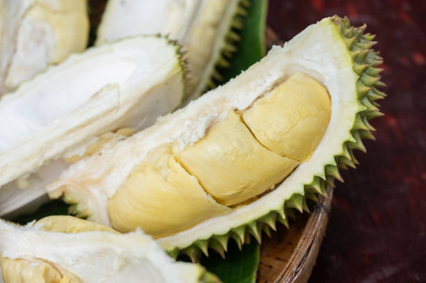 istock An opened durians arranging on wooden tray. 2167981735