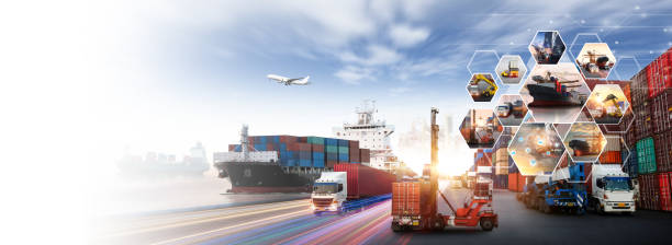 istock Smart technology concept with global logistics partnership Industrial Container Cargo freight ship, internet of things Concept of Transportation and logistic network distribution growth 2167989293