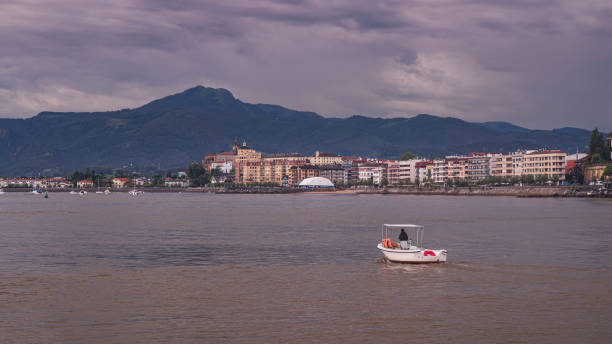 A seaside resort in the town of Irun in Spain, on the shores of the Atlantic Ocean