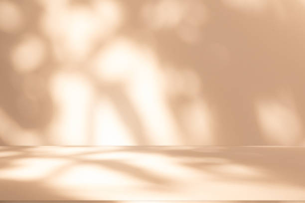 istock Studio style background wall decoration presentation uses white and beige tones. with shadows cast from a nearby window, concept creating a decorative 2167992118