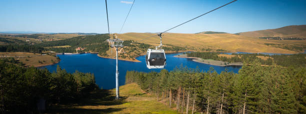 istock Ski resort, cable car gondola 2167999963