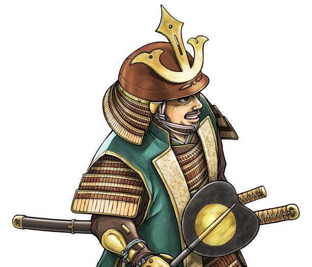 istock Toyotomi Hidenaga wearing armor and holding a military fan 2168002946