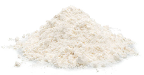 istock Heap of refined wheat or rye flour isolated on white background. 2168008559
