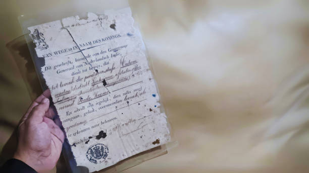 istock Ancient document from 1890 lease letter with old Dutch spelling 2168008702