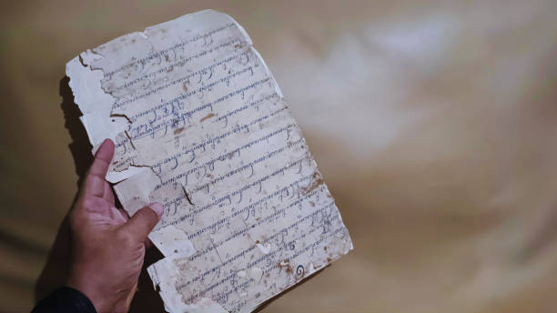 Ancient document from 1890, lease agreement written in old Javanese