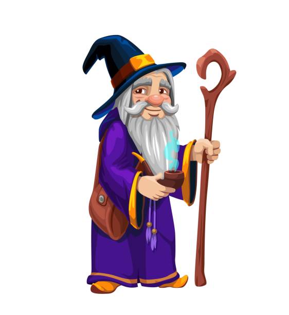 istock Cartoon gnome druid wizard or astrologer character 2168009592