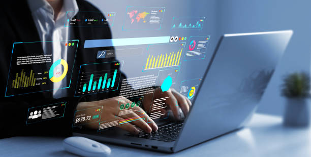 istock Management data System KPI connected in database for follow earnings,operations and sales data.Businessman using KPI dashboard.Financial business data analytics graph dashboard. 2168011400