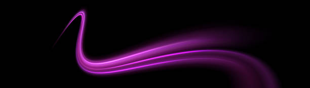 istock Violet shiny sparks of spiral wave. Curved bright speed line swirls. Shiny wavy path. Rotating dynamic neon circle. Magic golden swirl with highlights. Glowing swirl bokeh effect. vector 2168015127