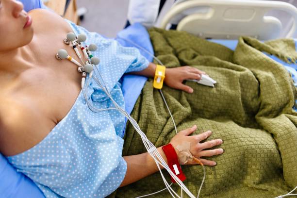istock Heart disease patient wearing an ECG device 2168016199