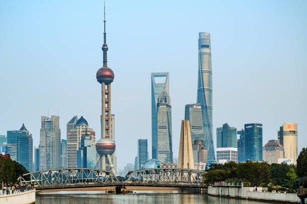 istock Modern Shanghai Skyline with Iconic Oriental Pearl Tower 2168024466