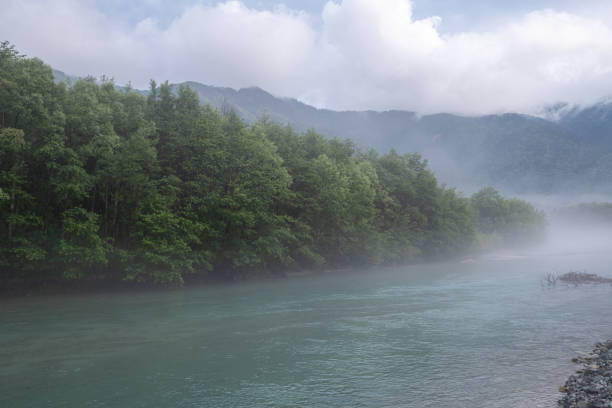 Morning mist over the Azusa River, Kamikochi