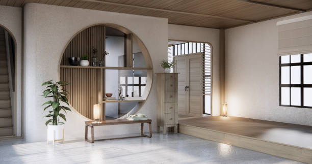 istock Modern japan room wooden floor on wall design. 2168033859
