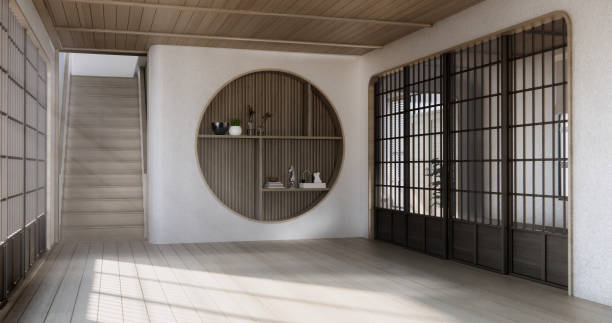 istock Modern japan room wooden floor on wall design. 2168033909