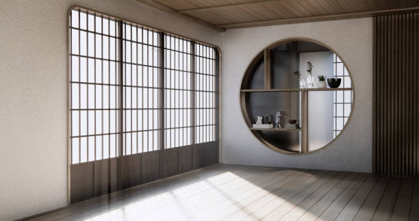 istock Modern japan room wooden floor on wall design. 2168033911