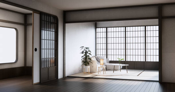 istock Modern japan room wooden floor on wall design. 2168034282